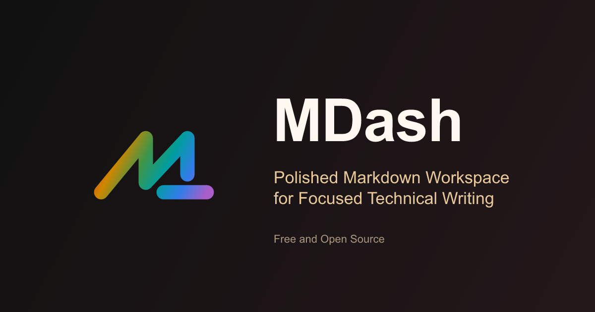 MDash social card with the logo and product name